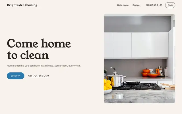 Brightside, a cleaning company site