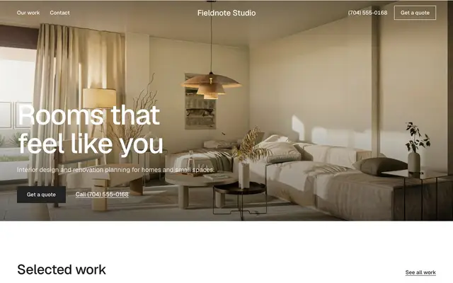Fieldnote, a interior designer site
