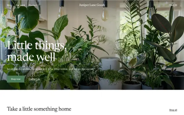 Juniper, a gift shop site