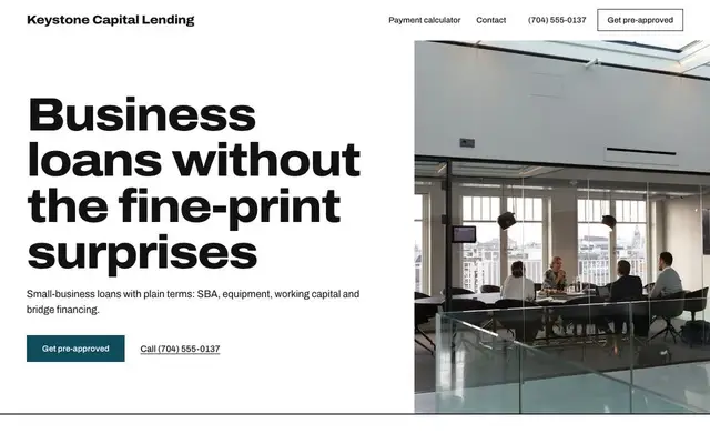 Keystone, a small-business lender site