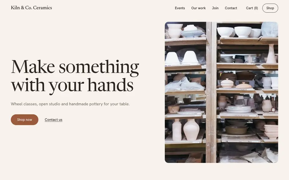 The Kiln template's homepage
