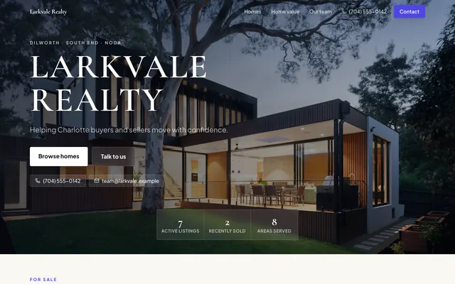 Larkvale, a real estate team site