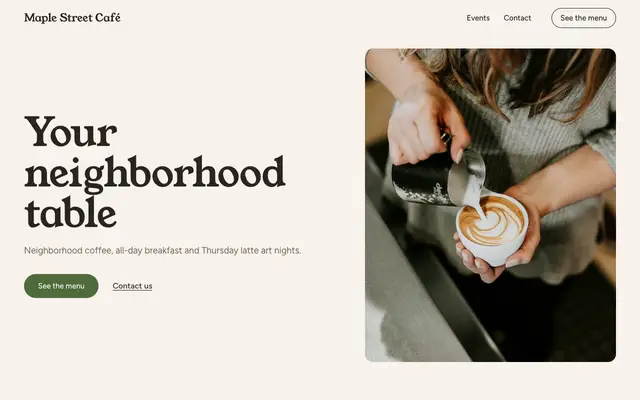 Maple, a café site