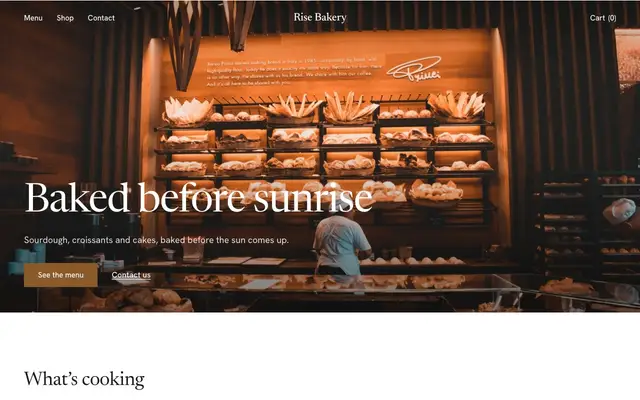 Rise, a bakery site