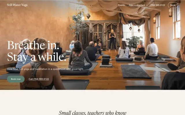 Still Water, a yoga studio site